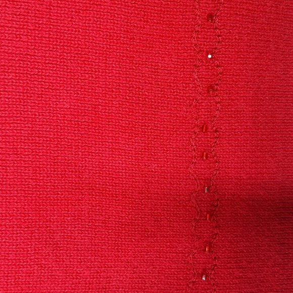 Quacker Factory Embroidered Beaded Red Sweater XL - Picture 5 of 11
